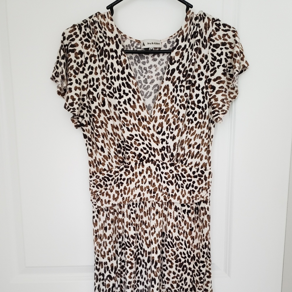 Leopard print knee length dress